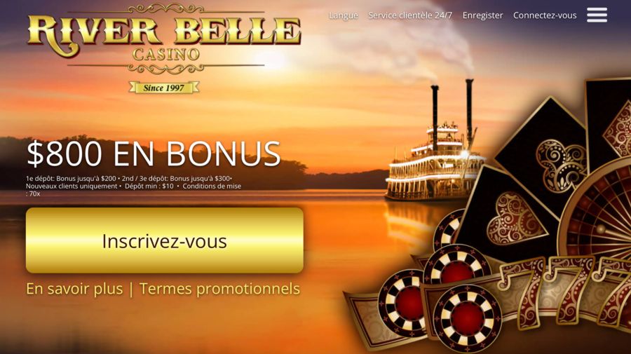 Offre de bonus de bienvenue river belle casino