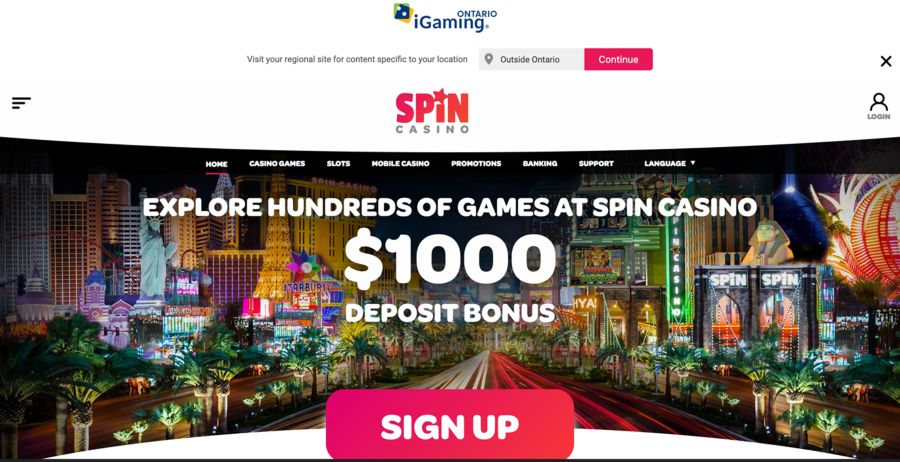 bonus de dépôt d'écran de casino spin